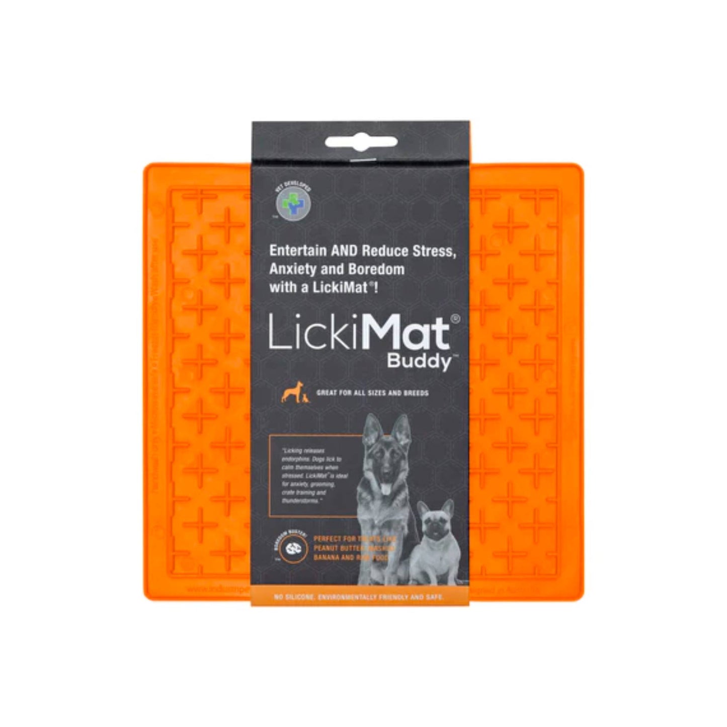 Lickimat buddy mat for dogs orange