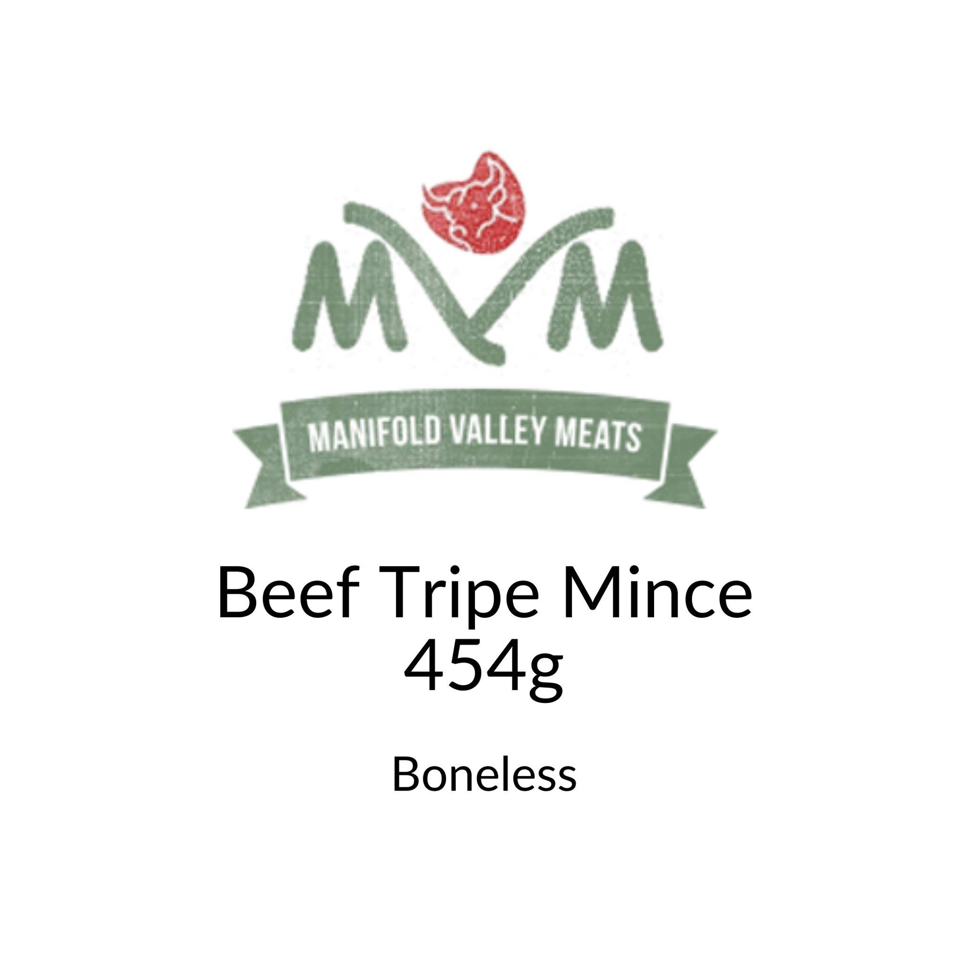 Manifold Valley Meats Beef Tripe Mince Raw Dog Food