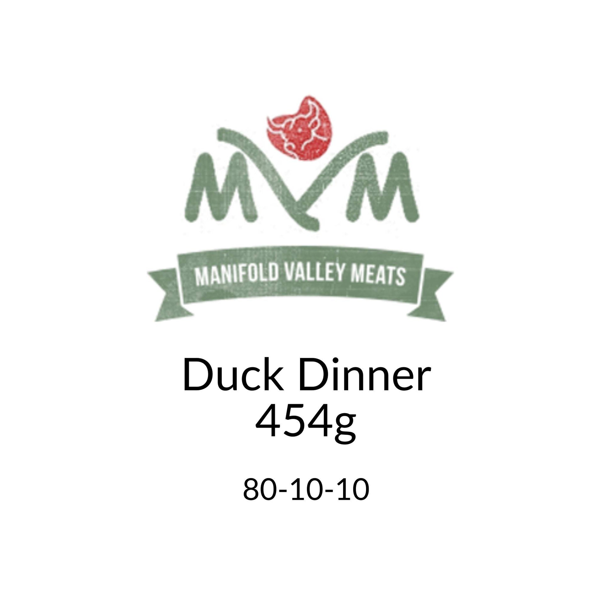 Manifold Valley Meats Duck Dinner Raw Dog Food