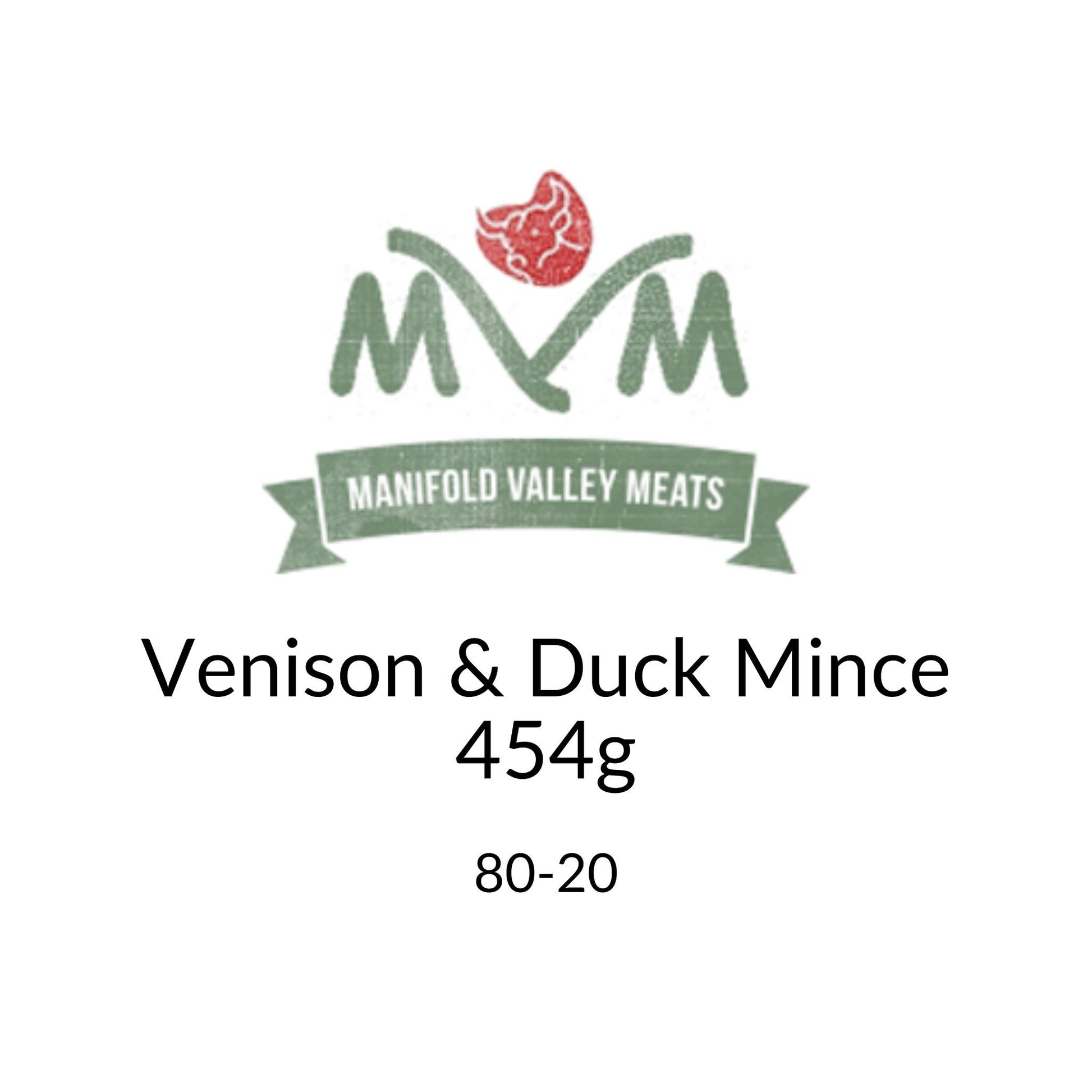 Manifold Valley Meats Venison and Duck Mince Raw Dog Food