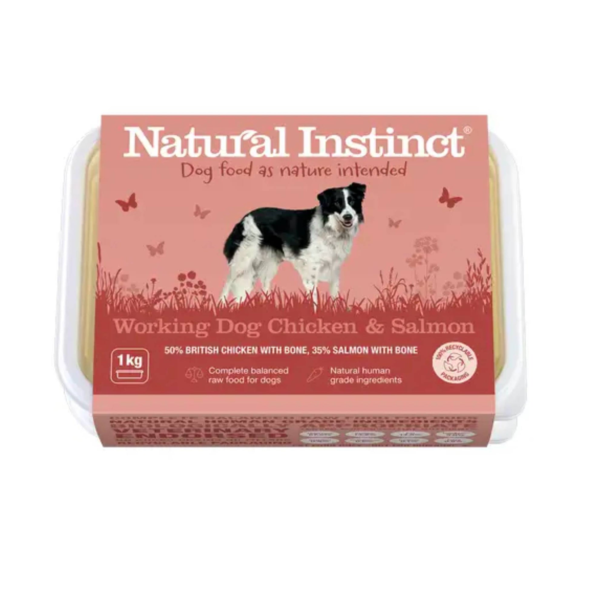 Natural Instinct Working Dog Chicken and Salmon Complete Mince Raw Dog Food