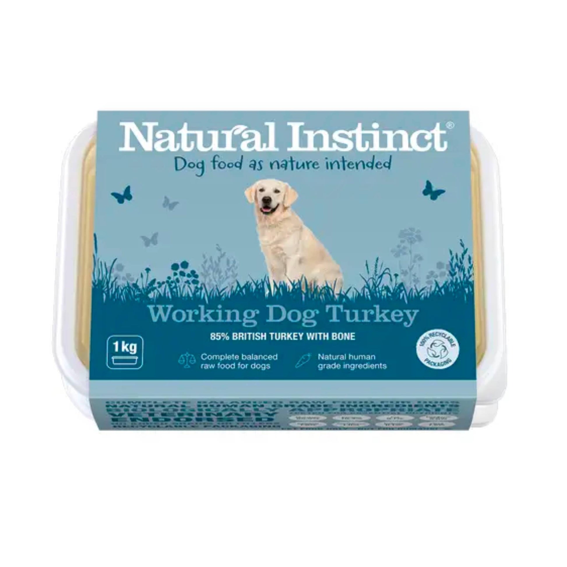 Natural Instinct Working Dog Turkey Complete Mince Raw Dog Food